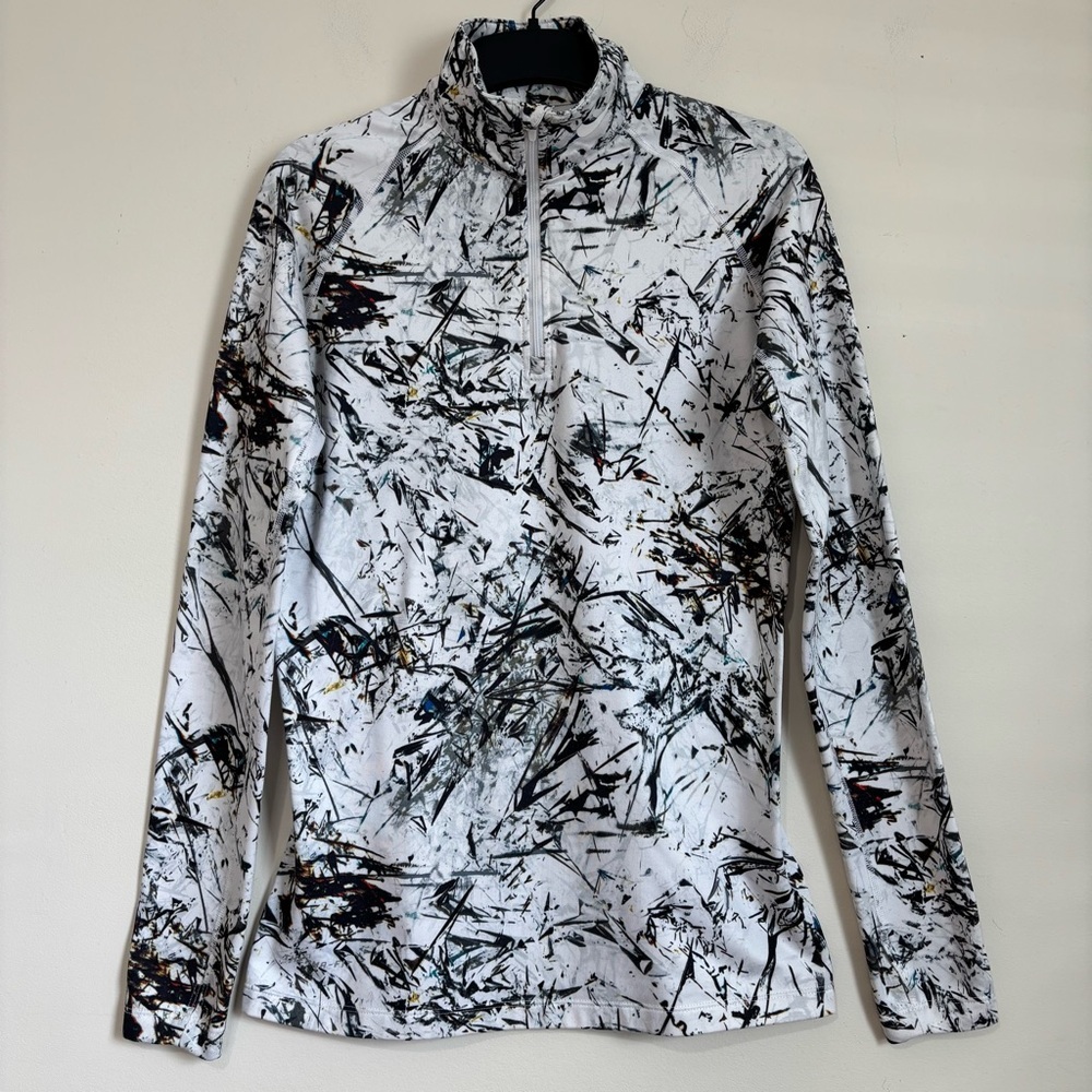 Nike Pro Combat dry fit winter camo fleece long sleeve half zip sweatshirt Sz M